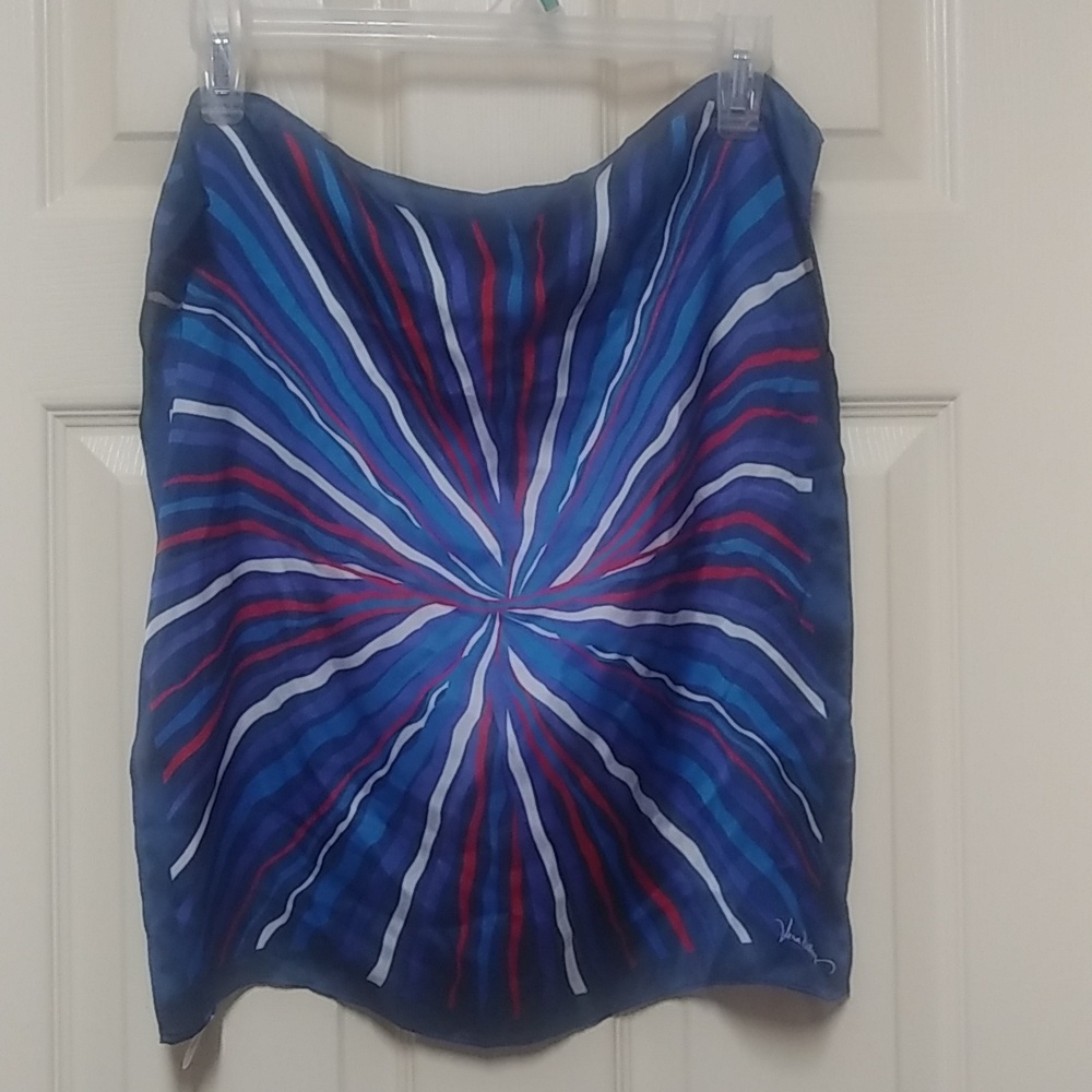 Vera Bradley Red White & Blue  Scarf 18" Square Patriotic NWOT